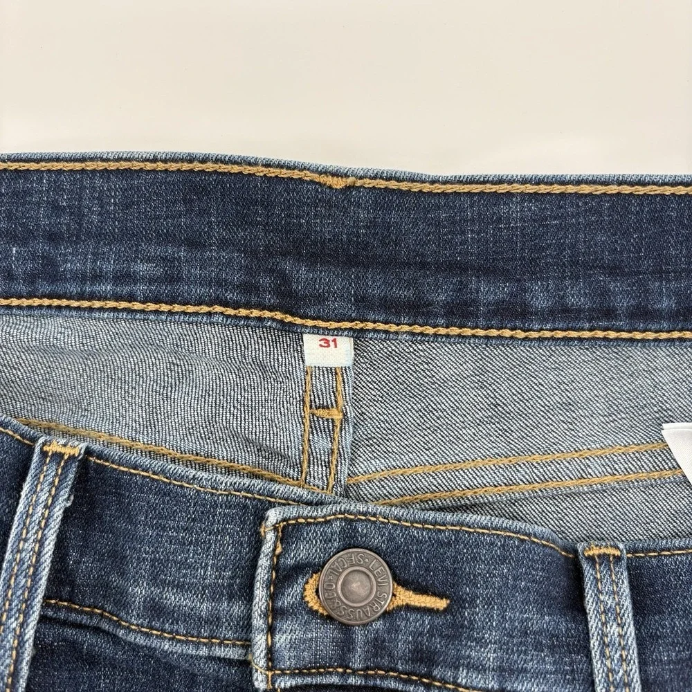 Womens Levi's Cuffed Stretch‎ Jean Shorts Size 31 (32) Blue Embellished